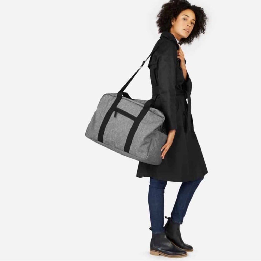 Everlane Stylish Dark Gray Nylon Weekender Bag